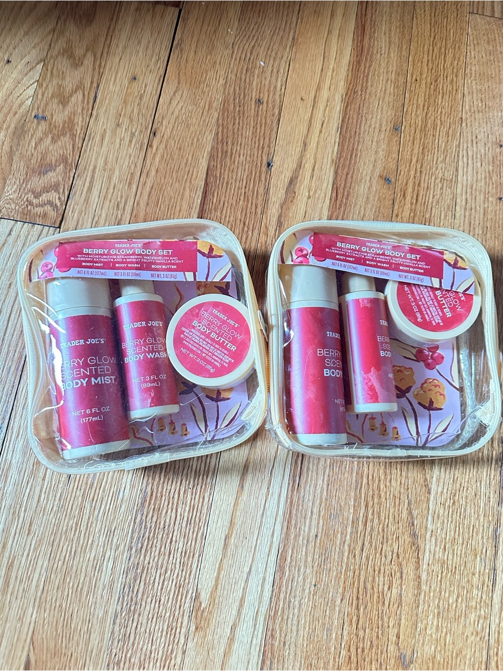 Trader Joe’s Berry Glow Body Set Lot of 2 Body Mist Wash Butter NEW